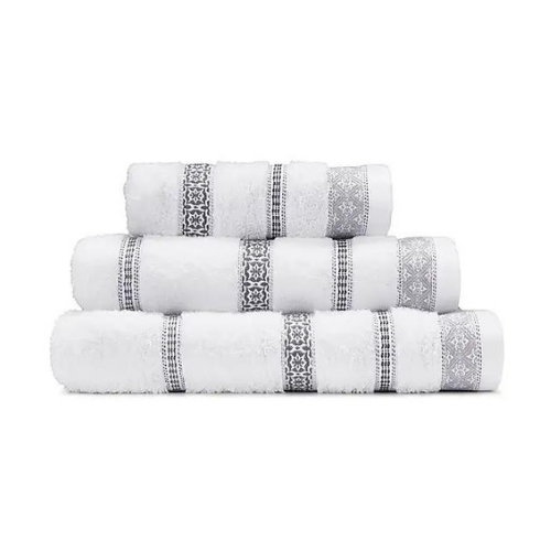 Grey stripes hand, bath towel and bath sheet set