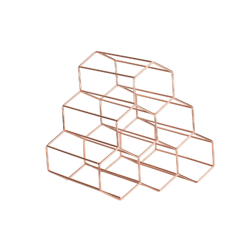 Hexagonal Wine Rack - Rose Gold