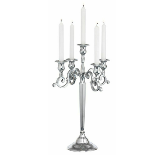 arge 5 Arm Candelabra Silver Aluminium H52cm table centre Nordic Candlestick