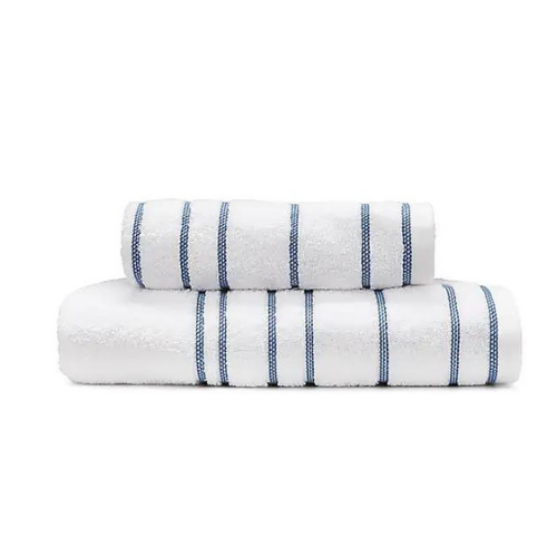 Nautical Blue Stripe hand and bath towel set