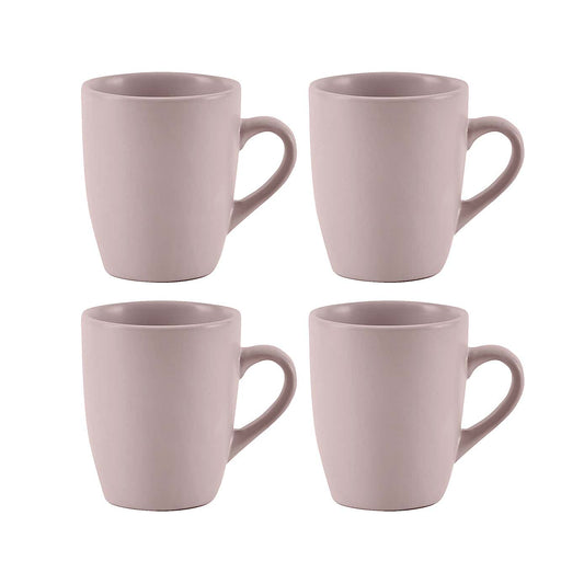Stoneware Pack of 4 Modern Matt Finish Pink Mugs