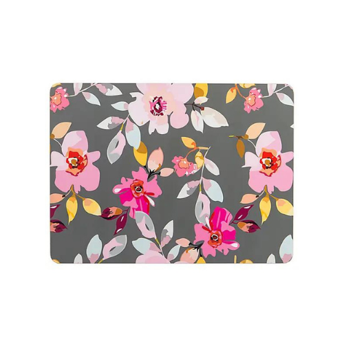 Gardenia Set of 4 Grey Floral Placemats