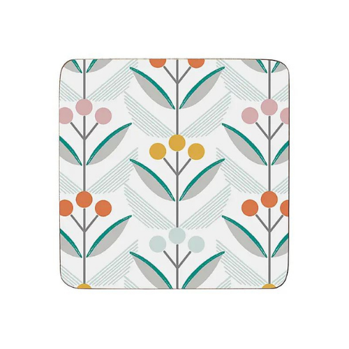 Set of 4 Elements Skandi Berries Cork Coasters